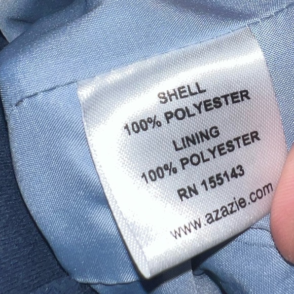 Azazie Light Blue Polyester Formal Dress with Slit size 10 - Picture 5 of 11